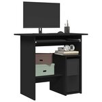 vidaXL Bureau Noir 80x45x74 cm Bois d’ingénierie