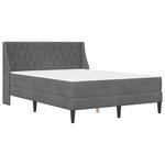 vidaXL Cadre de lit avec matelas Gris foncé 140 x 200 cm Velours