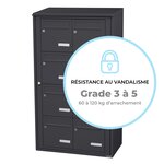 Bloc collectif Leabox  2x4  grade 3  simple face  Extérieur  fixation murale  Gris anthracite RAL 7016 finition brillante