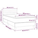 vidaXL Sommier à lattes de lit et matelas Bleu foncé 80x200 cm Velours