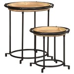 vidaXL Ensemble de table d'appoint 2 Pièces bois massif de manguier