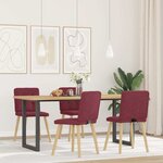 vidaXL Chaises à manger lot de 4 rouge bordeaux tissu