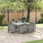 vidaXL Ensemble de salle à manger pour jardin 7 Pièces Gris clair