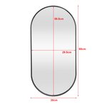 Miroir mural ovale 30 x 60 cm noir mat 03_0007952