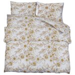 vidaXL Ensemble de housse de couette blanc et marron 200x220 cm Coton