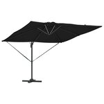 vidaXL Parasol Noir 286 x 285 x 270 cm Aluminium