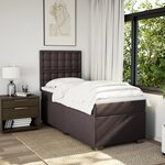 vidaXL Sommier à lattes de lit avec matelas Marron foncé 100x200 cm
