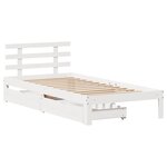 vidaXL Cadre de lit avec tiroirs sans matelas blanc 90x190 cm