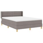 vidaXL Lit à ressorts avec matelas Taupe 200 x 140 cm Polyester