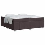 vidaXL Cadre de lit avec matelas Marron foncé 200 x 200 cm tissu