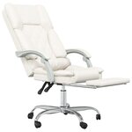 Fauteuil de massage inclinable de bureau informatique étude similicuir crème 02_0025402