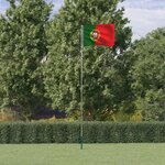 vidaXL Drapeau du Portugal et mât 5 55 m Aluminium