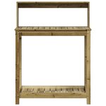 vidaXL Table de rempotage avec étagères bois de pin imprégné
