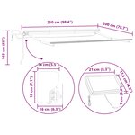 vidaXL Cadre de store manuel avec LEDs Crème et Anthracite 2 5 x 2 m