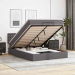 VidaXL Cadre de lit ottoman avec matelas gris 140x200 cm similicuir
