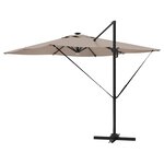 vidaXL Parasol Roma Taupe 286 x 285 x 270 cm Aluminium et polyester