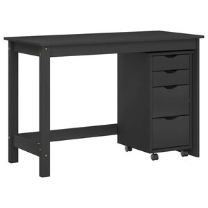vidaXL Ensemble bureau et cabinet roulant MOSS 2 Pièces Noir