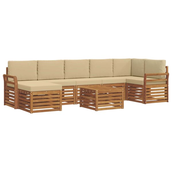 vidaXL Ensemble de canapés d'extérieur 8 Pièces Naturel et Beige