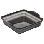 Tefal j4170314 crispybake moule a cake carré 23x23 cm - 100   silicone rétractable - haute qualité - résistance - gris java pepper