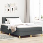 vidaXL Lit à ressorts indépendants avec matelas gris foncé 120x190 cm tissu