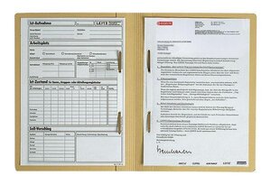 50 x chemise double pli  carton manila  format A4  chamois LEITZ