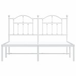 vidaXL Cadre de lit métal avec tête de lit blanc 140x190 cm