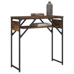 vidaXL Table console avec étagère chêne fumé 75x30x75 cm