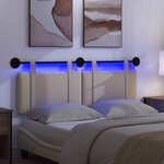 vidaXL Tête de lit suspendue Avec lumière LED Crème Tissu