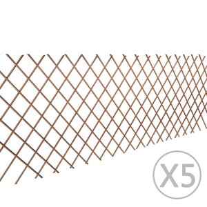 vidaXL Clôture en treillis de saule 5 Pièces 180x90 cm
