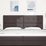 vidaXL Tête de Lit LED avec tête de lit Marron foncé 200 cm tissu