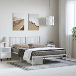 vidaXL Cadre de lit métal sans matelas et tête de lit blanc 135x190 cm