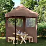 vidaXL Tente de fête 200 x 200 x 306 cm Marron Tissu Oxford