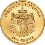 Pièce de monnaie en Or 10 Francs g 0.5 Millésime 2024 100 Years Swiss Franc RHINE VALLEY