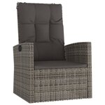 vidaXL Salon de jardin 4 Pièces avec coussins Gris Résine tressée