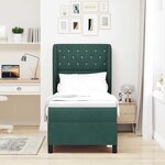 vidaXL Lit à ressorts avec matelas Vert foncé 80 x 200 cm Velours