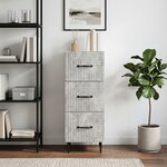 vidaXL Armoire à tiroirs Gris béton 33 x 34 5 x 89 5 cm