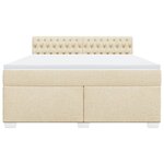 vidaXL Sommier à lattes de lit avec matelas Crème 180x200 cm Tissu