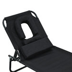 Transat de jardin chaise longue pliante bain de soleil pour lecture noir