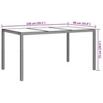 vidaXL Table de jardin pour repas Blanc 150 x 90 x 75 cm Poly rotin