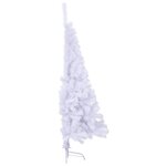 vidaXL Sapin de Noël artificiel moitié avec support blanc 150 cm PVC