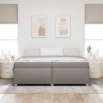 vidaXL Cadre de lit avec matelas Taupe 200 x 200 cm tissu