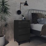vidaXL Tables de chevet pieds en métal 2 Pièces Noir brillant 40x35x69 cm