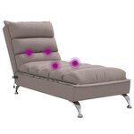 vidaXL Chaise longue de massage avec coussins taupe tissu