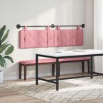 vidaXL Tête de lit suspendue Avec lumière LED Rose Velours