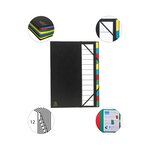 Trieur Rigide Ordonator Dos Extensible 12 Compartiments - Couleurs Assorties - X 6 - Exacompta