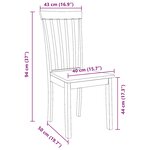 vidaXL Chaises à manger 2 Pièces blanc bois massif caoutchouc