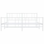 vidaXL Cadre de lit métal sans matelas et pied de lit blanc 200x200 cm