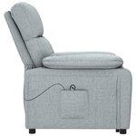 vidaXL Fauteuil inclinable électrique Gris clair Tissu