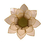 Porte bougie fleur de lotus blanc et or