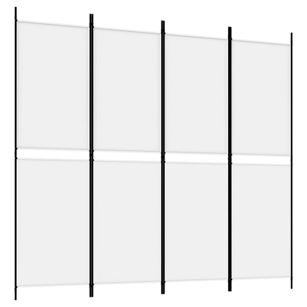 vidaXL Cloison de séparation 4 panneaux Blanc 200x180 cm Tissu